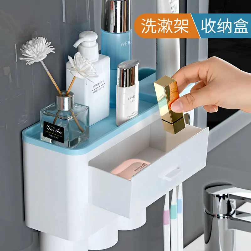 

Dental kit toilet brushing cup mouthwash wall toilet storage box no punching toothbrush rack tooth brush holder