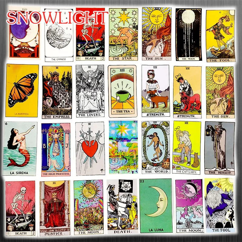 10/30/60 pcs/pack Tarot Divination Cartoon Waterproof Graffiti Stickers For Skateboard Luggage Motorcycle Guitar Scrapbook