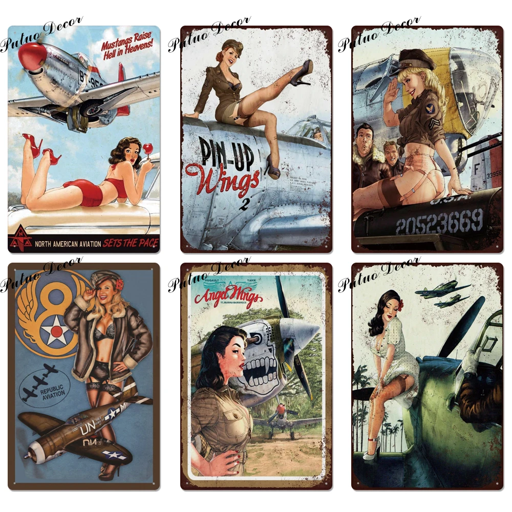 Булавка девушка Оловянная табличка металлическая винтажная Сексуальная вывеска