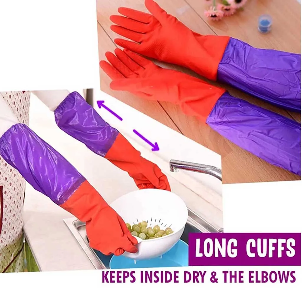 35 @ сохраняющие тепло резиновые перчатки с длинным рукавом красные кухонные