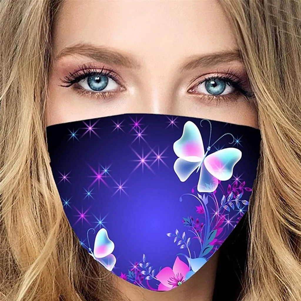 

-mascararilla reutilizable mask for face women Butterfly Printed Face Masks Mouth Cover Breathable Mask cosplay mascarillas F923