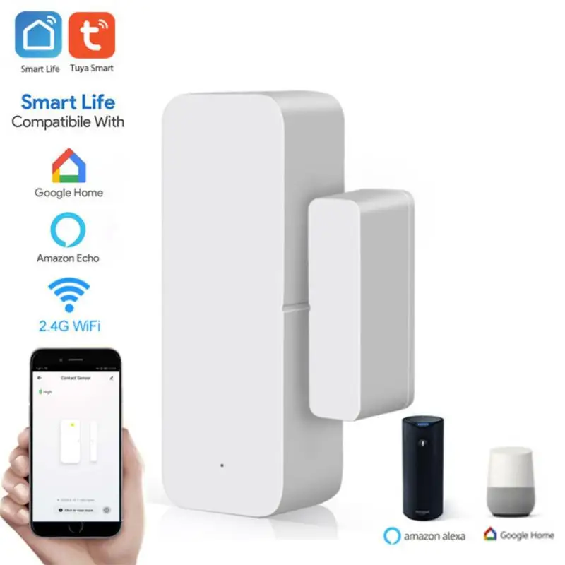 

Домашний WiFi датчик для двери Tuya Smart дверная сигнализация открытой двери закрытые детекторы, Wi-Fi, app-уведомление оповещения охранной сигнализ...