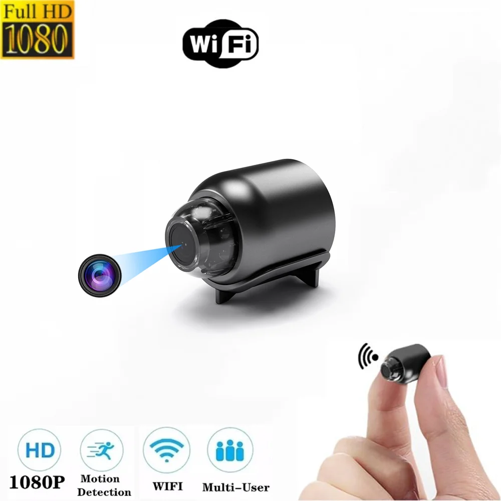 

Портативная беспроводная Wi-Fi мини-камера видеонаблюдения 1080P домашняя камера ночного видения с дистанционным мониторингом 160 широкоугольн...