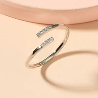 new womens jewelry micro inlaid full diamond ring niche plating silver rings unique gift for girls