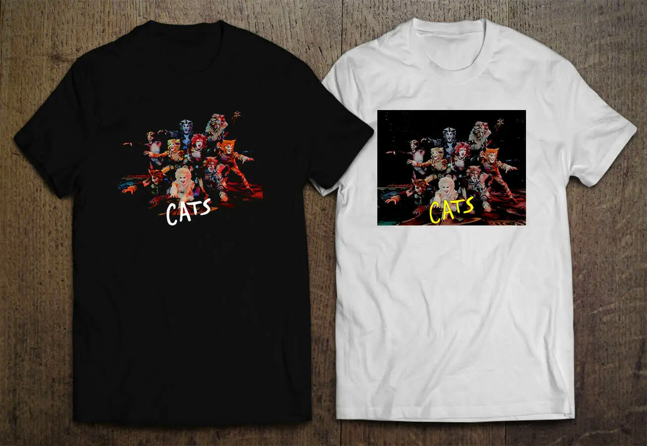 Черная белая мужская футболка с изображением кошек Бродвея| |