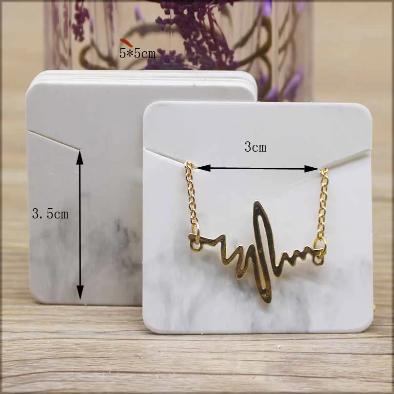 5*5 см модные ювелирные изделия дисплей ожерелье амулеты Упаковка карта 50 шт marbling