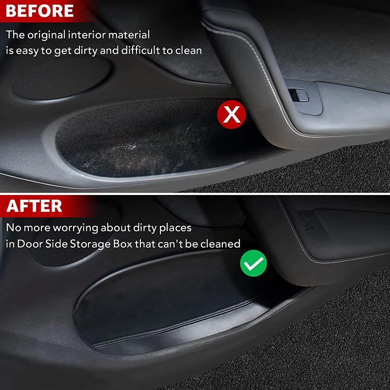 For Tesla Model Y 2020 2021 Leather Door Side Storage Box Protector Organizer Tray Car Accessories 4PCS | Автомобили и мотоциклы