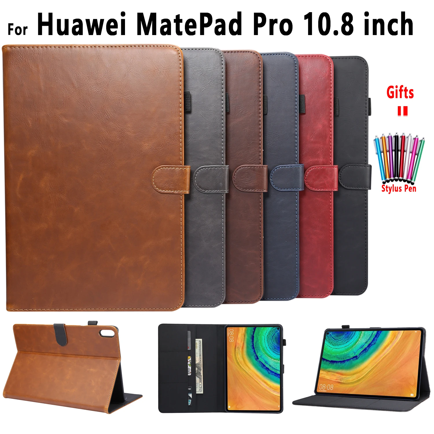 

Премиум кожаный чехол для Huawei Matepad Pro 10,8 MRX-AL09 MRX-W09 MRX-W19 подставка для смартфона с держателем для карт для Huawei Matepad Pro 10,8 крышка