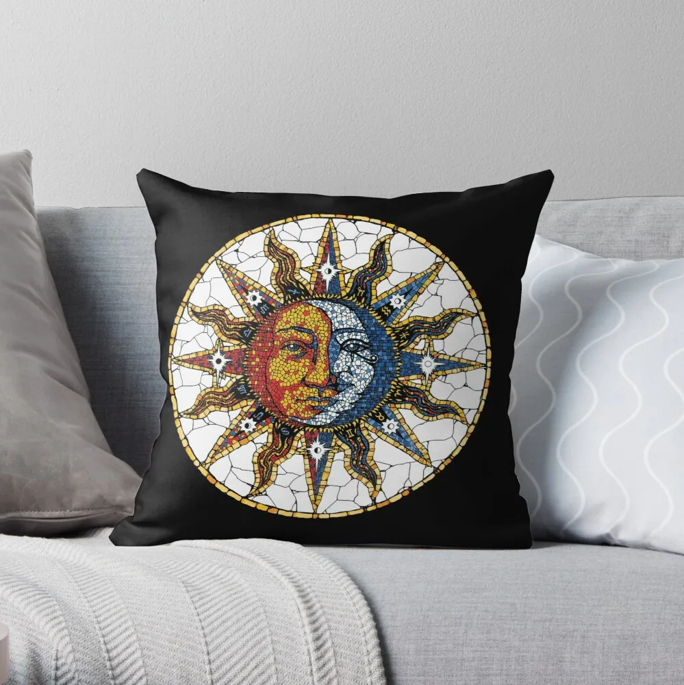 

Celestial Mosaic Sun and Moon COASTER Throw Pillow Pillow Case Polyester Home Decora Pillowcases Throw Pillow Case kussensloop