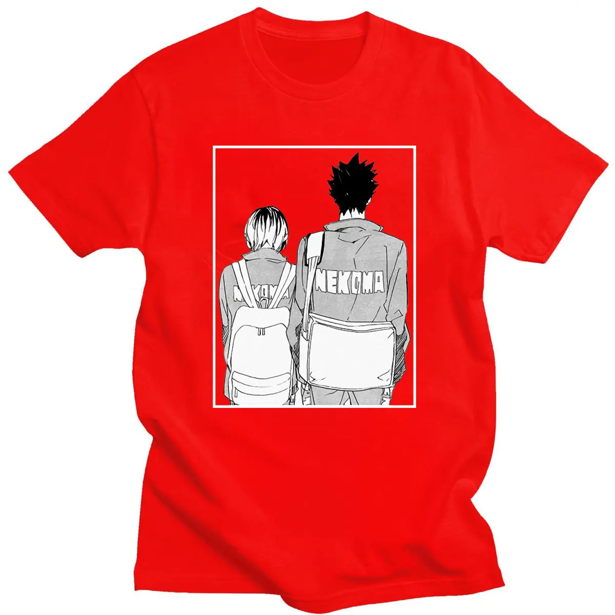 

Haikyuu Japanese Anime Manga Photo Print mens T-shirt Hip Hop Cotton Tee Harajuku cotton summer 2021 new Fashion male T Shirt