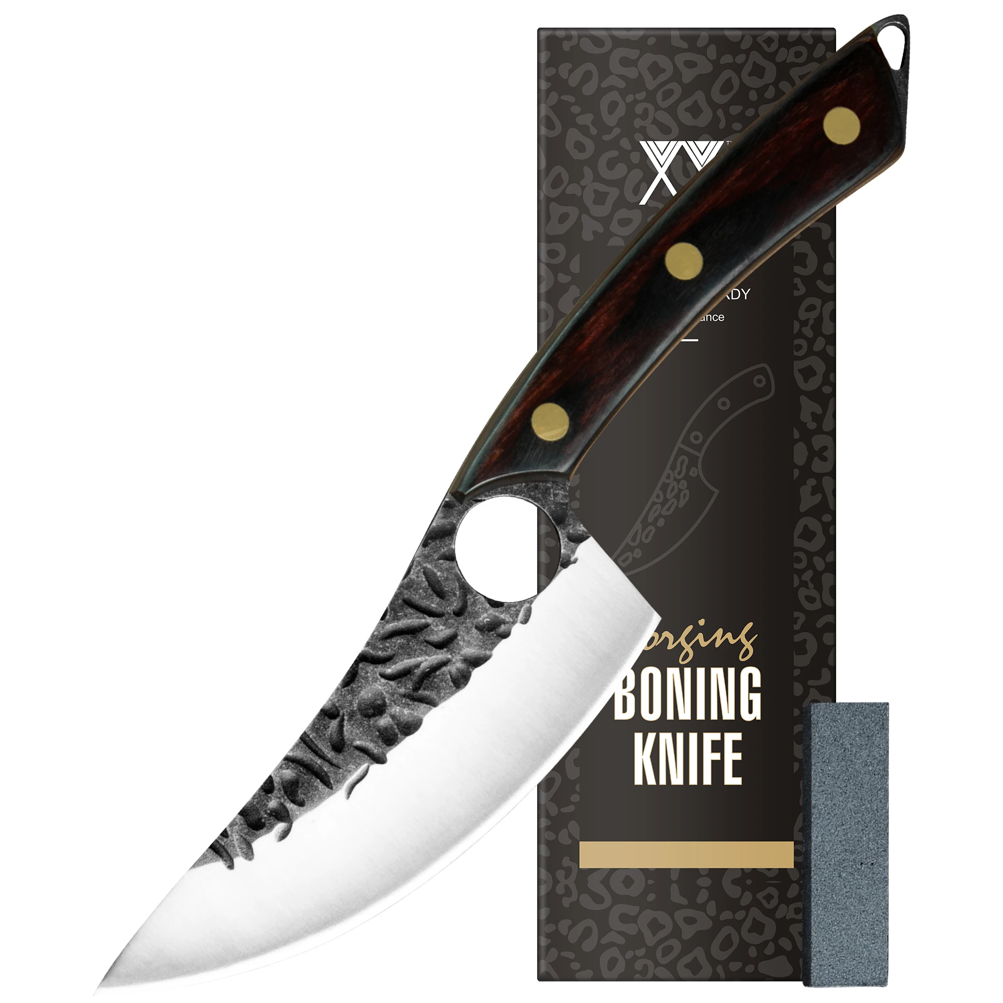 

XYJ шеф-повар, нож для обвалки с точильным камнем, острый 5-Дюймовый Нож с отверстиями из нержавеющей стали, многоцелевое удаление мяса домашн...