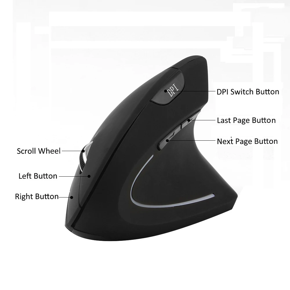 CHYI Bluetooth мышь геймер 1600DPI эргономичные вертикальные мыши светодиодный оптический