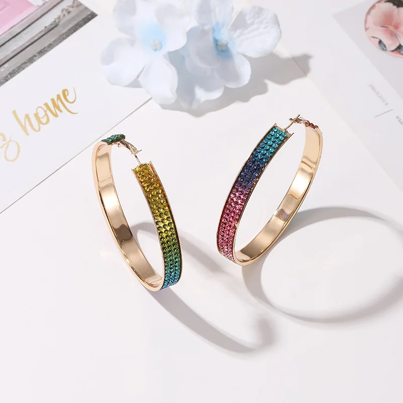 Серьги-кольца женские ослепительные с камнем в европейском стиле | Украшения и