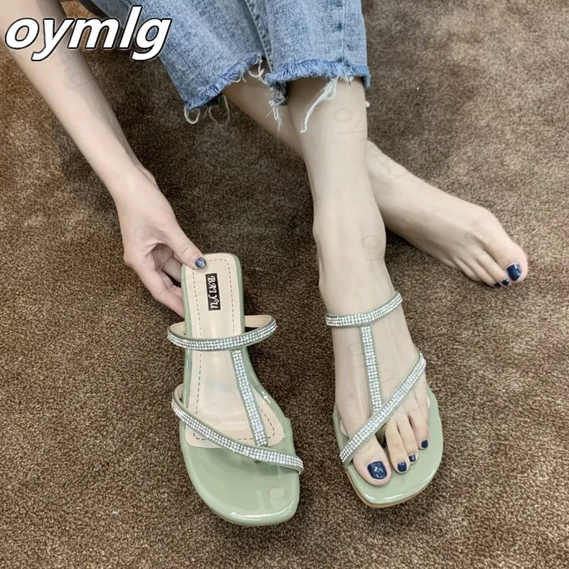 2021 INS/модные женские туфли с круглым носком на высоком каблуке без задника