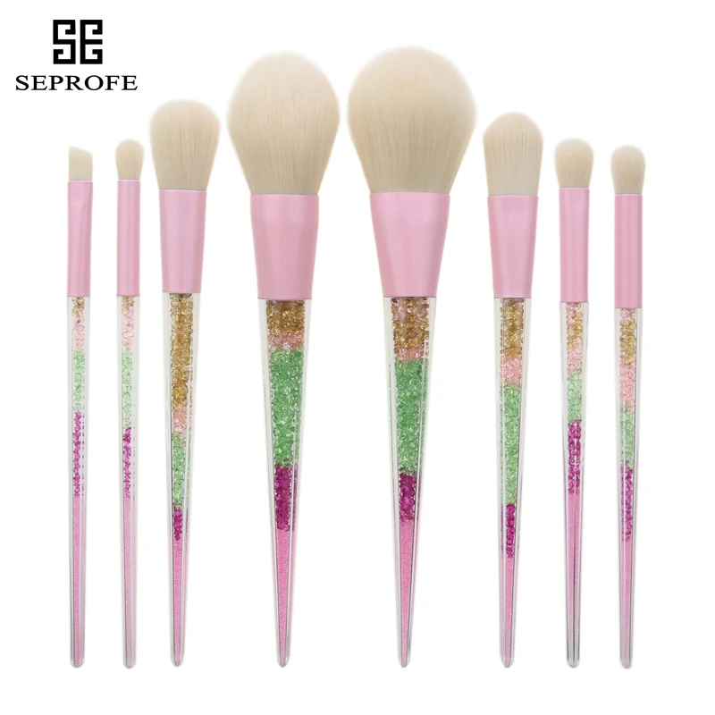 8 шт. кисти для макияжа цветов радуги Алмазная ручка контур лица макияж