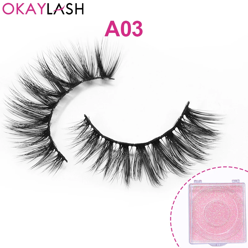 OKAYLASH 1 пара/Чехол высокая 3D искусственная норка натуральная пушистая ткань