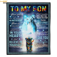 hugsidea to my son lion never feel that you are alone print summer blanket air conditioning bed quilts fleece sherpa blankets