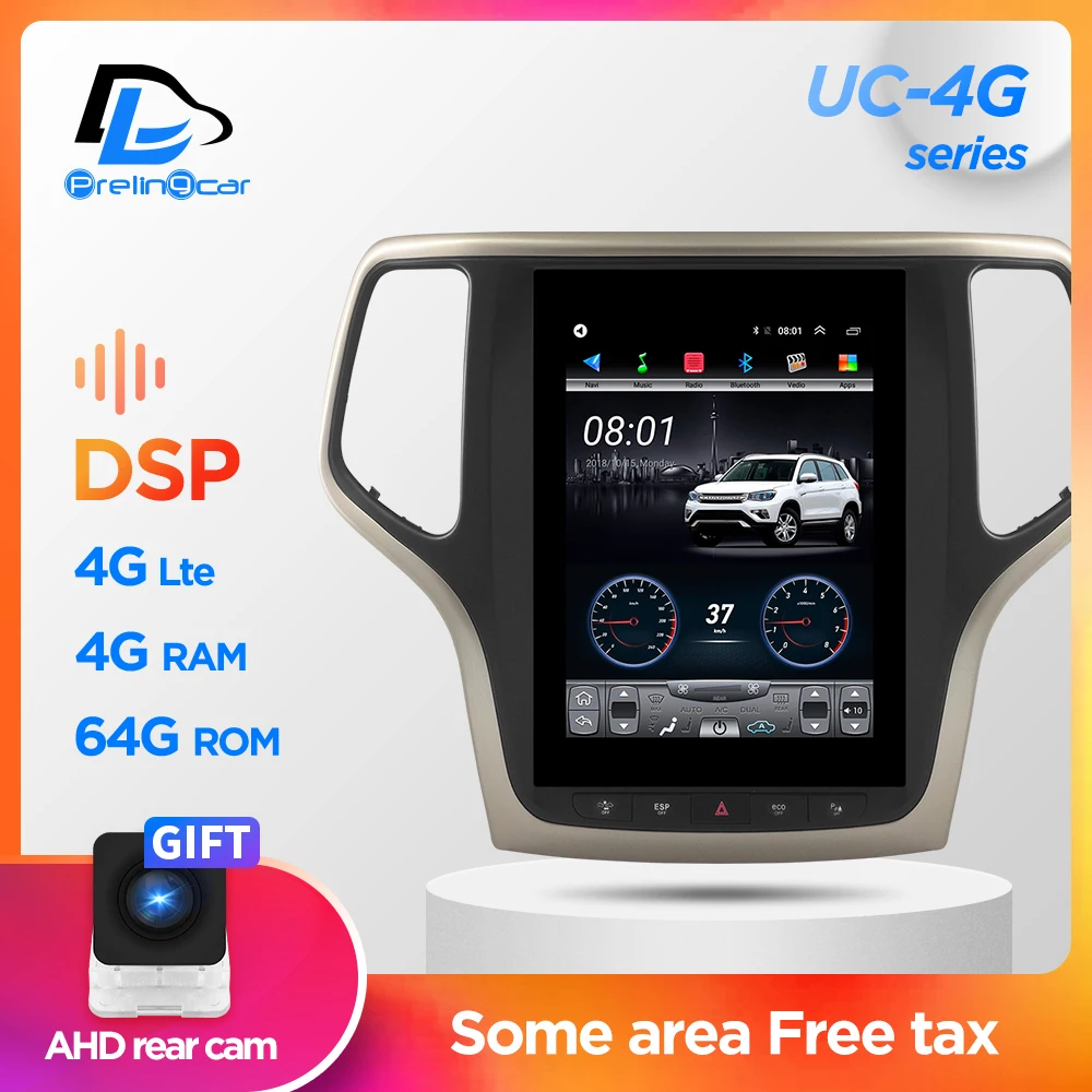 

Автомагнитола, мультимедийный навигатор, видеоплеер для Grand Cherokee 2014-2016, вертикальный экран в стиле Tesla, стерео, Android 9,1