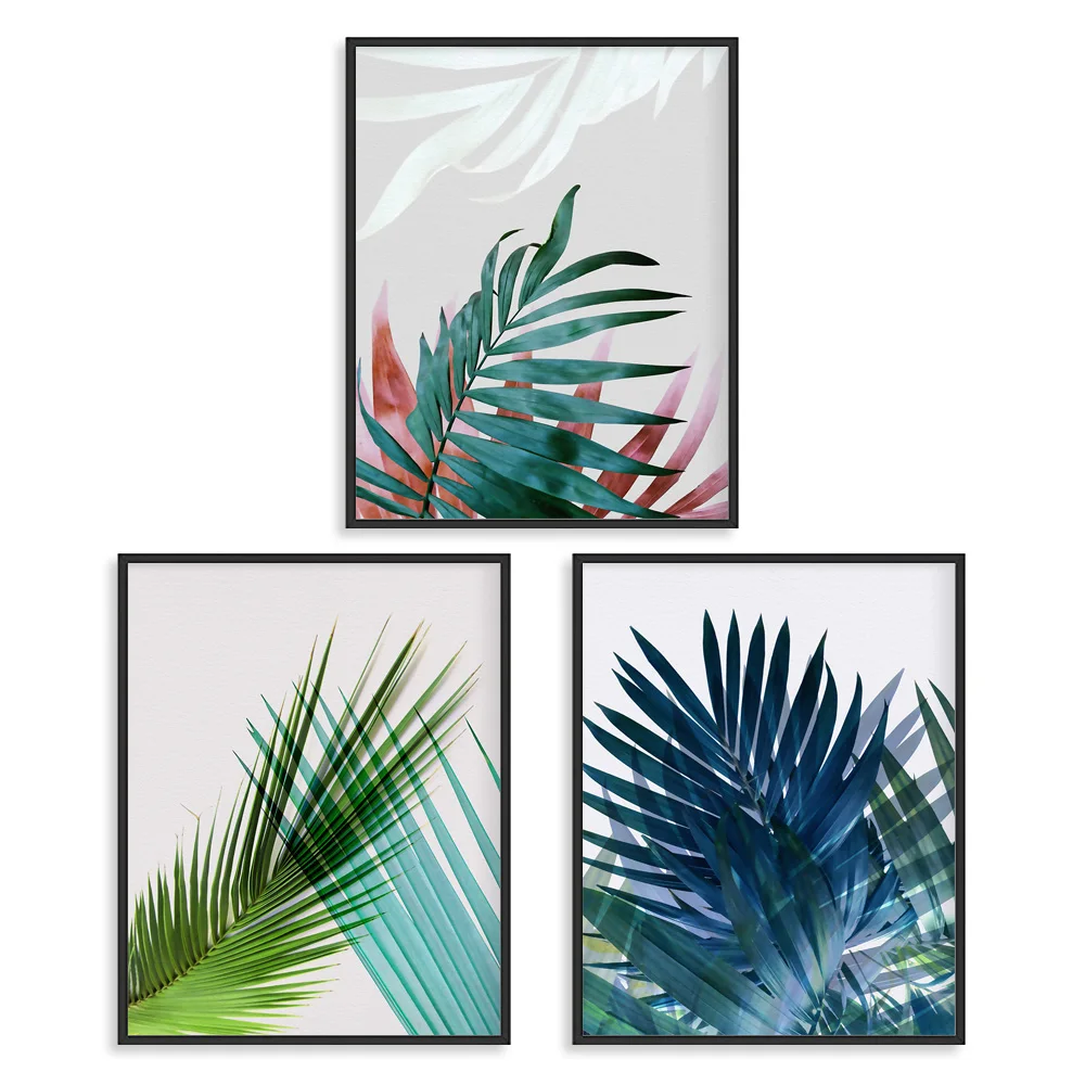 

Modern Tropical Plant Leaves (Set of 3pcs) Unframed prints Wall Art Canvas botanical posters Artwork living room bedroom Decor