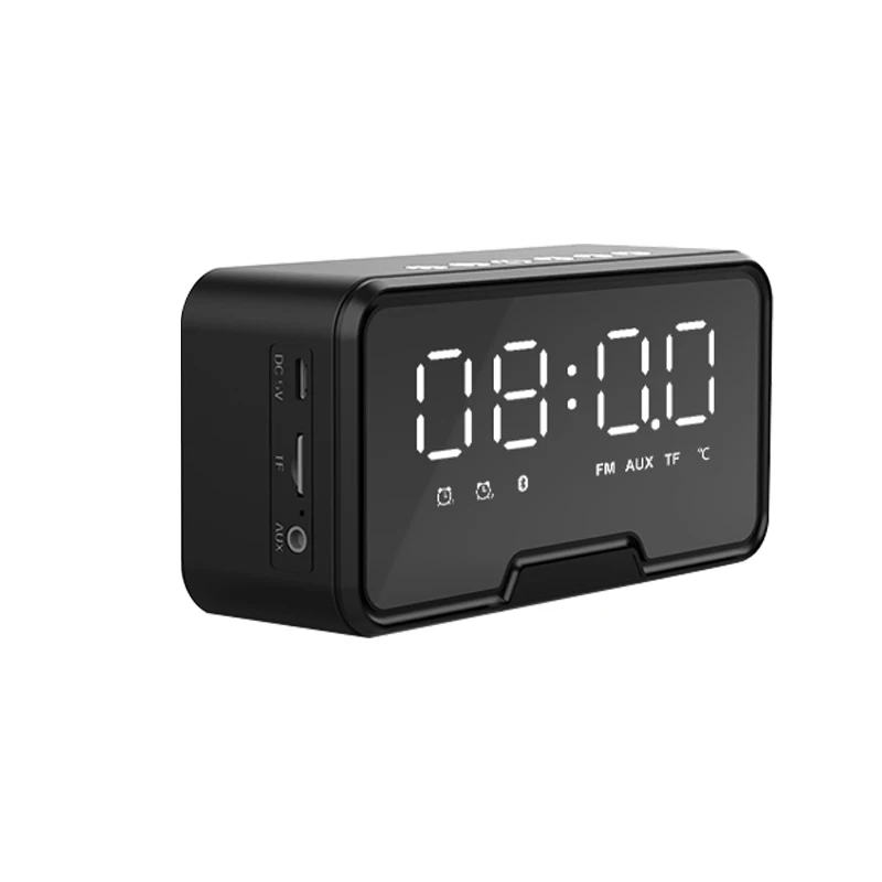 

English Private Model S5 Wireless Bluetooth Mirror Speaker Clock Alarm Amplifier