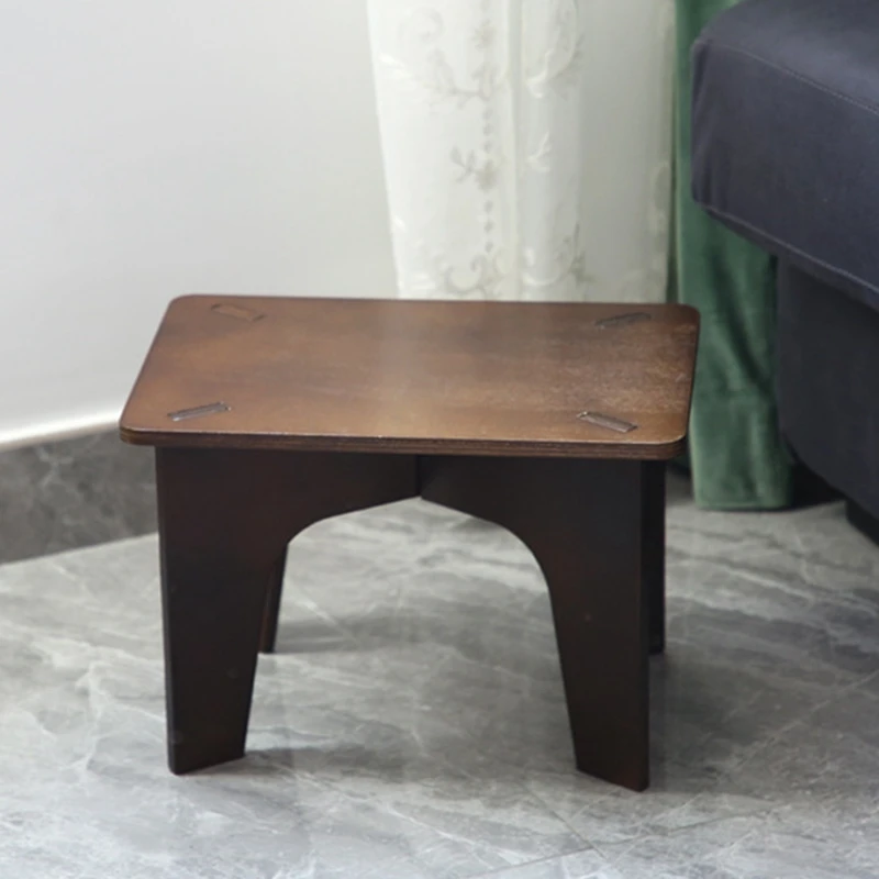 

Wooden Household Shoe Changing Stool Living Room Retro Fashion Small Bench Dining Table Stool Assembly and Disassembly