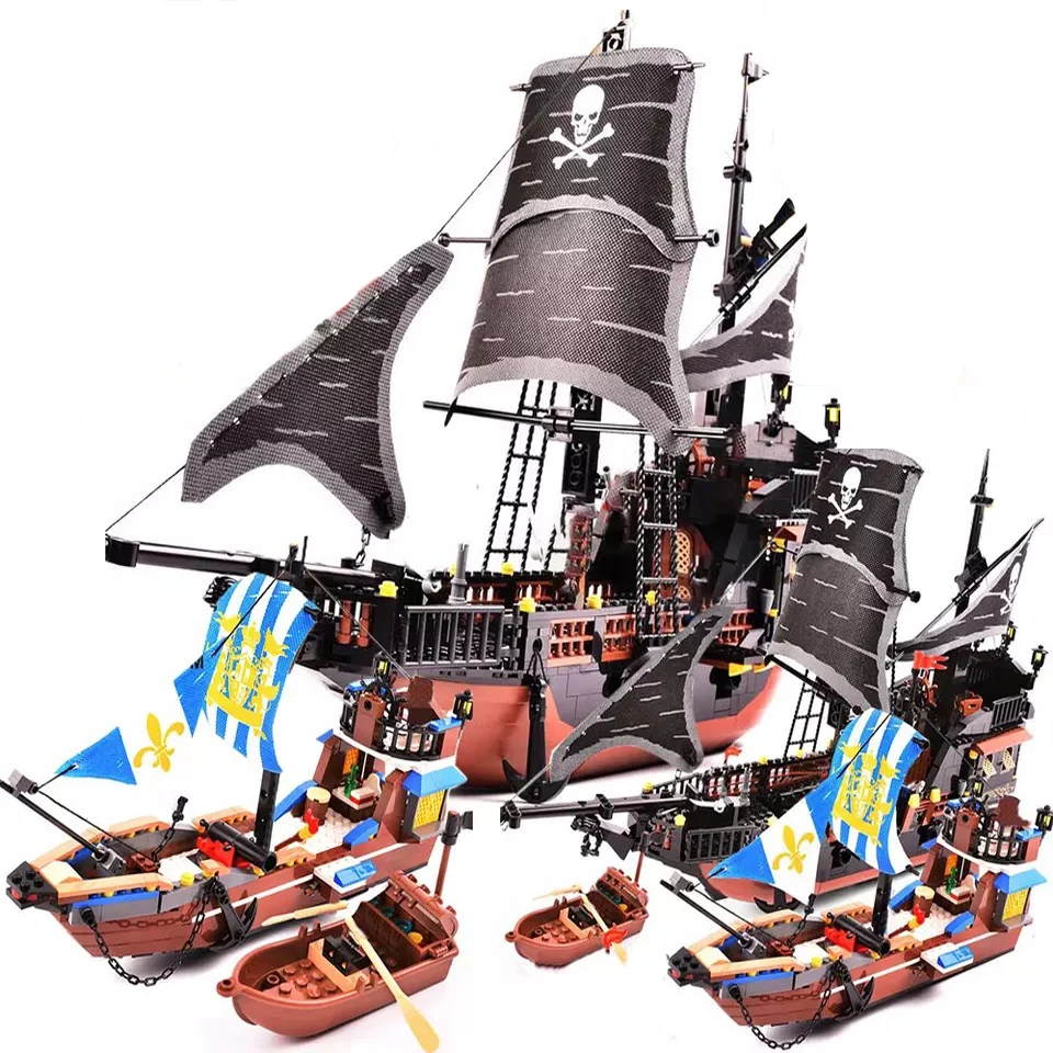 

Pirates of the Caribbeaned Building Blocks Queen Anne's Revenge Toys For The Black Pearl Ship Toys for Girls Boys Children