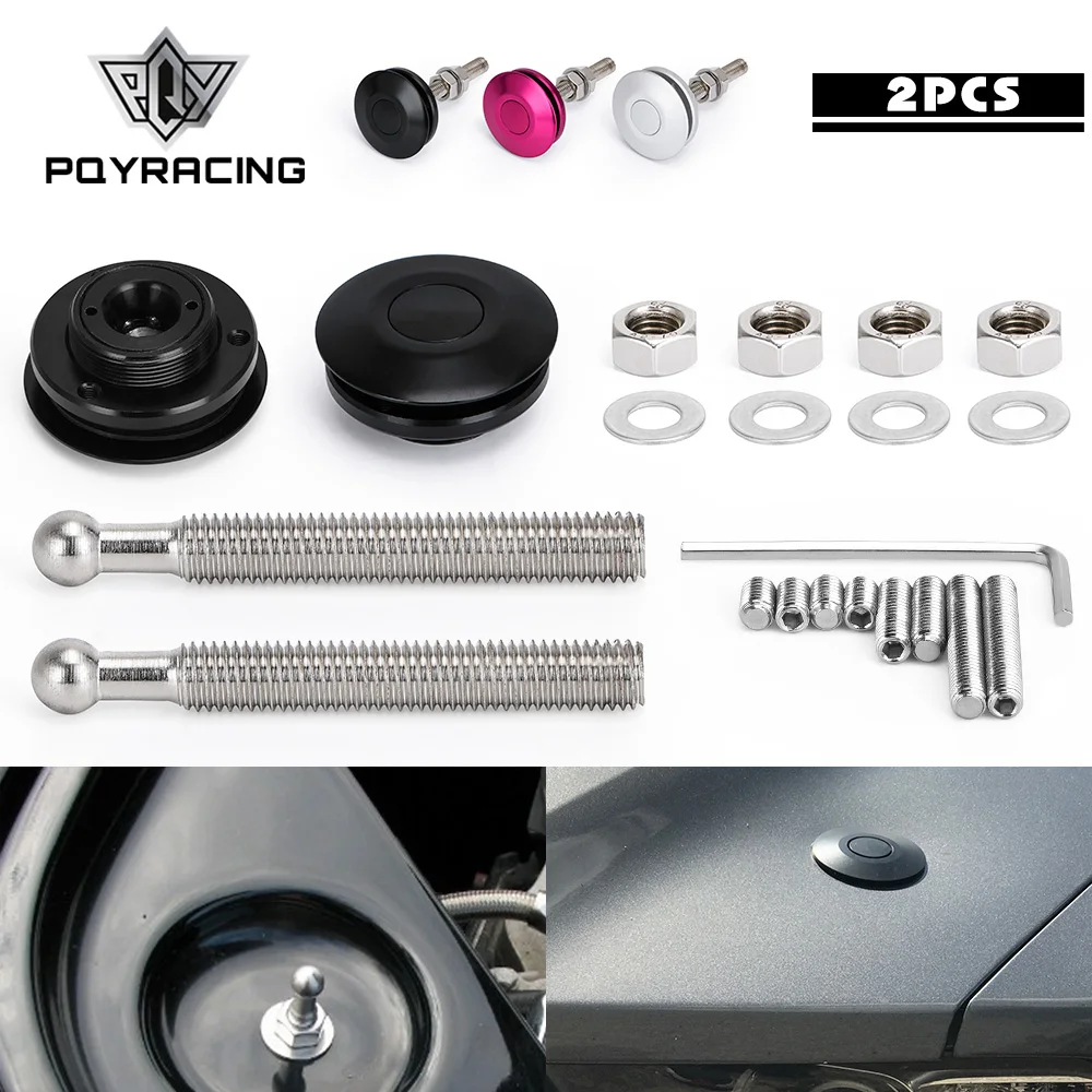 

Sport Universal Push Button Billet Hood Pins Lock Clip Kit Car Quick Latch New For FORD Mustang 4.6L V8 96-04 PQY-HP31BK