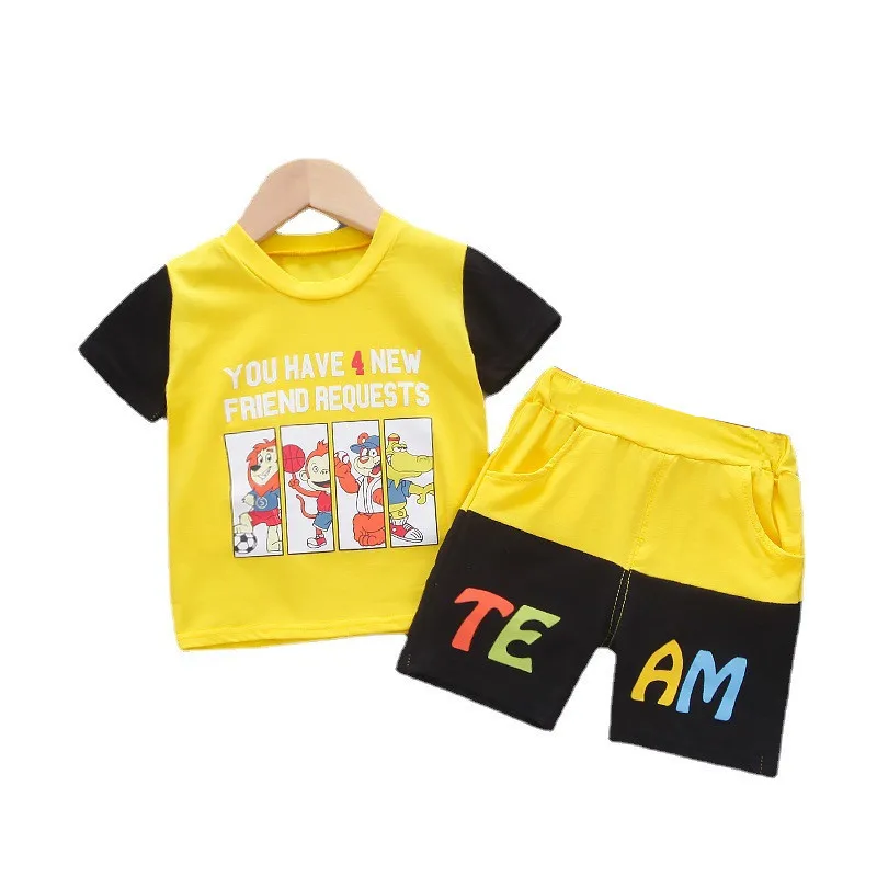 

Summer Baby Fashion Clothes Children Boys Girls Cartoon T Shirt Shorts 2Pcs/sets Kids Infant Clothing Toddler Casual Tracksuit