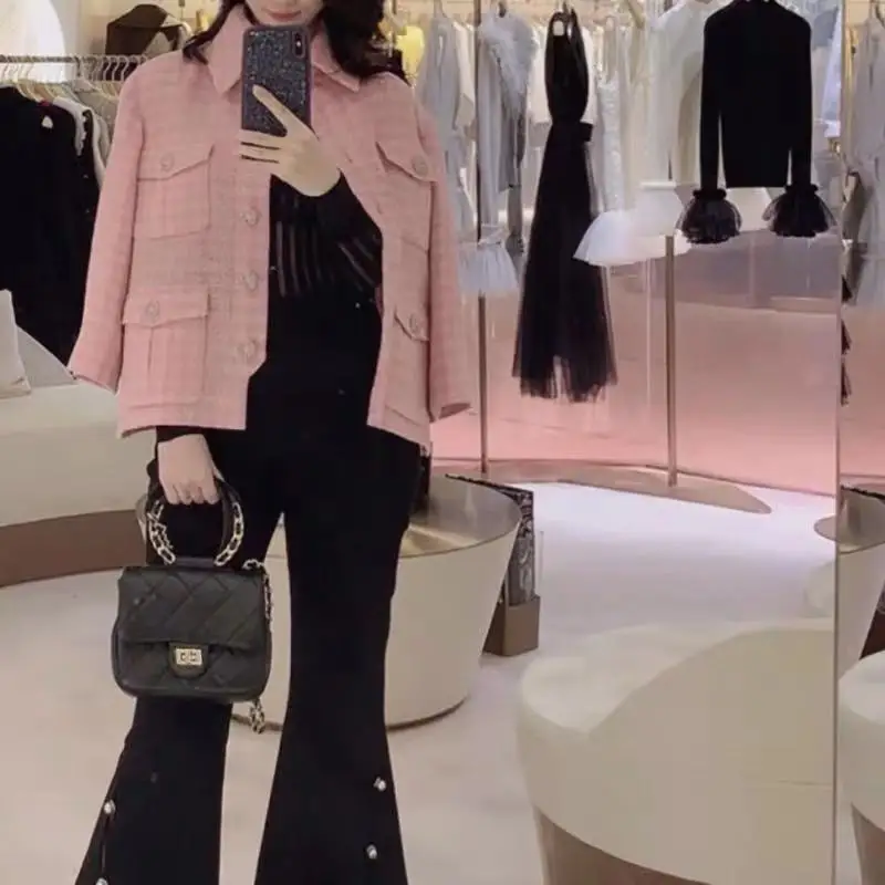 Круглая сумка с ручкой в виде цепочки для женщин кожа клетчатая Роскошные сумки