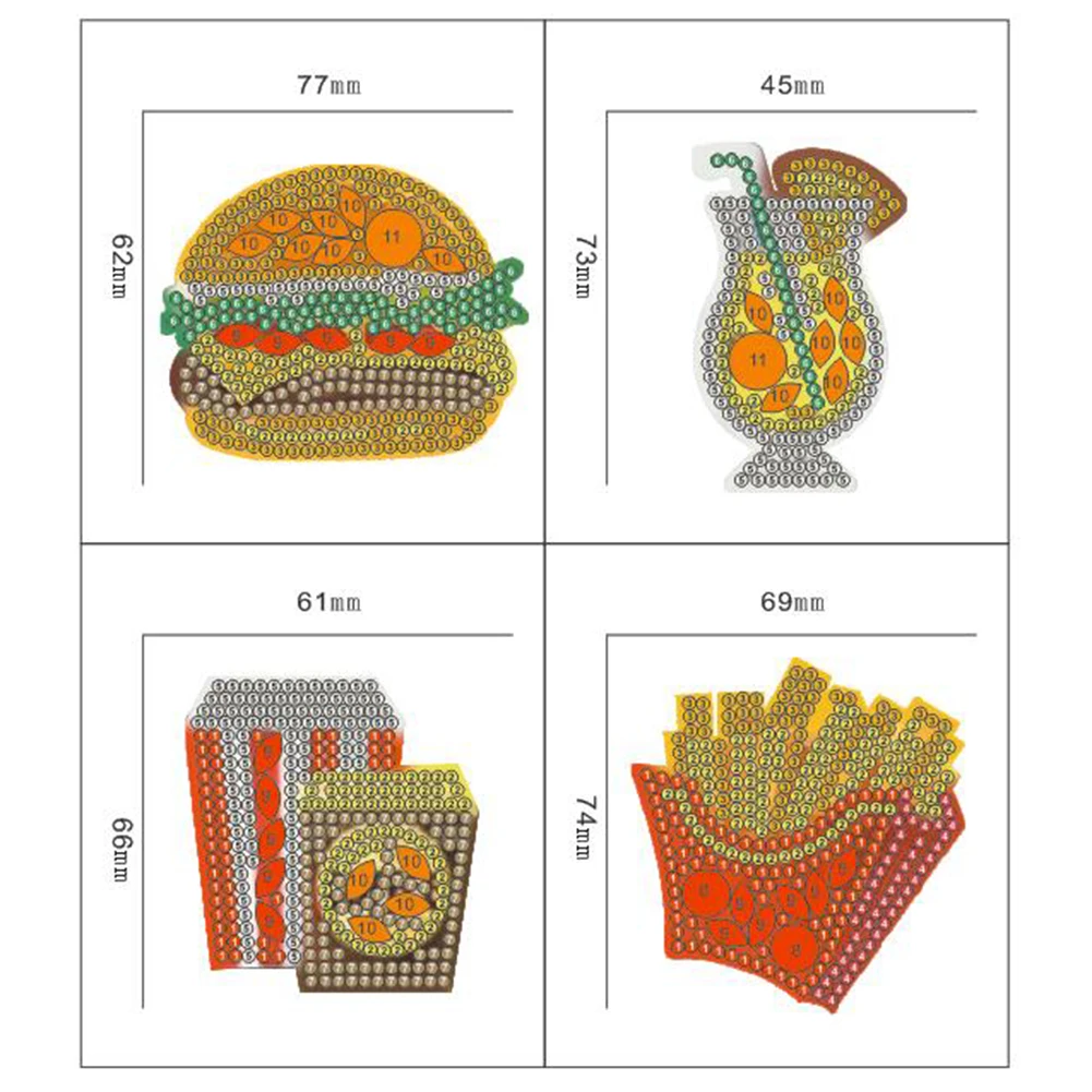 Набор для алмазной вышивки сделай сам 4 шт. |