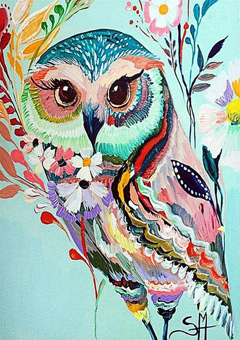 

Diy Full Drill Diamond Painting Kit Eagle Paint With Diamond Embroidery 5d Owl Rhinestones Wall Art Décor