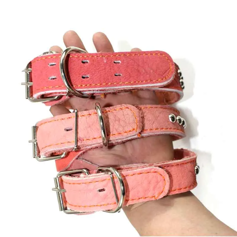 

Fashion Leather Pink Dog Collar Pet Collar High Quality Dog Necklace Cheap Proof Water Easy Collar Pet Supplies Dog Accessories