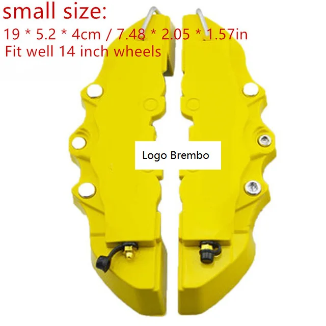 yellow 2pcs S 2/4 шт. Тормозной суппорт Обложки Высокое качество ABS Пластик грузовик 3D красный полезный Универсальный дисковые передние и задние авто комплект красный стоп-сигнал - Цвет: yellow 2pcs S