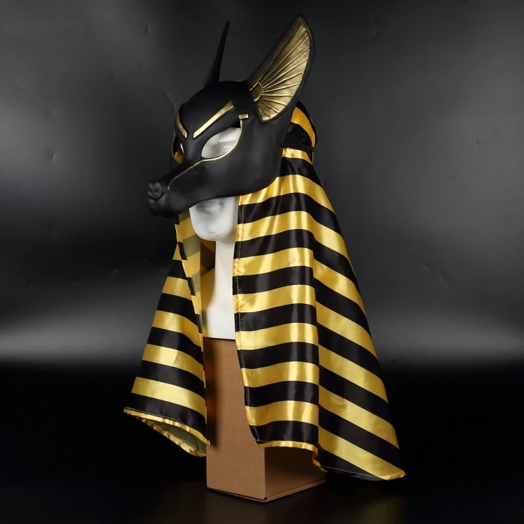 [Funny] Egyptian Anubis Cosplay Face Mask PVC Wolf Head helmet Costume Party prop Halloween Fancy Dress Ball toy | Игрушки и хобби