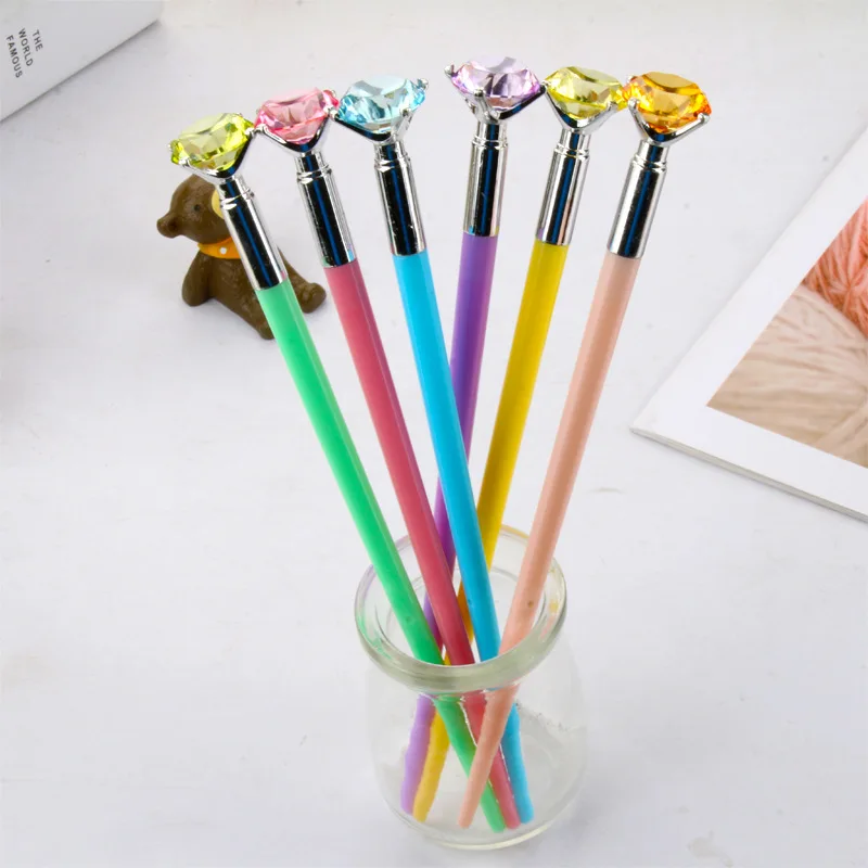 

36PCS Chopsticks Diamond Gel Pen Color Diamond Appearance Black Gel Pen Stationery Office Accessories