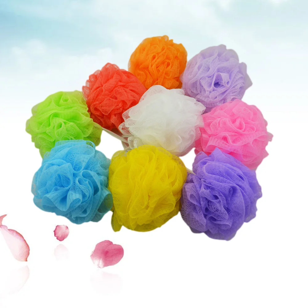

8pcs Shower Ball Soft Bath Ball Mesh Bubble Nets Bath Scrub Bath Brushes with Hanging Rope (Mixed Color)