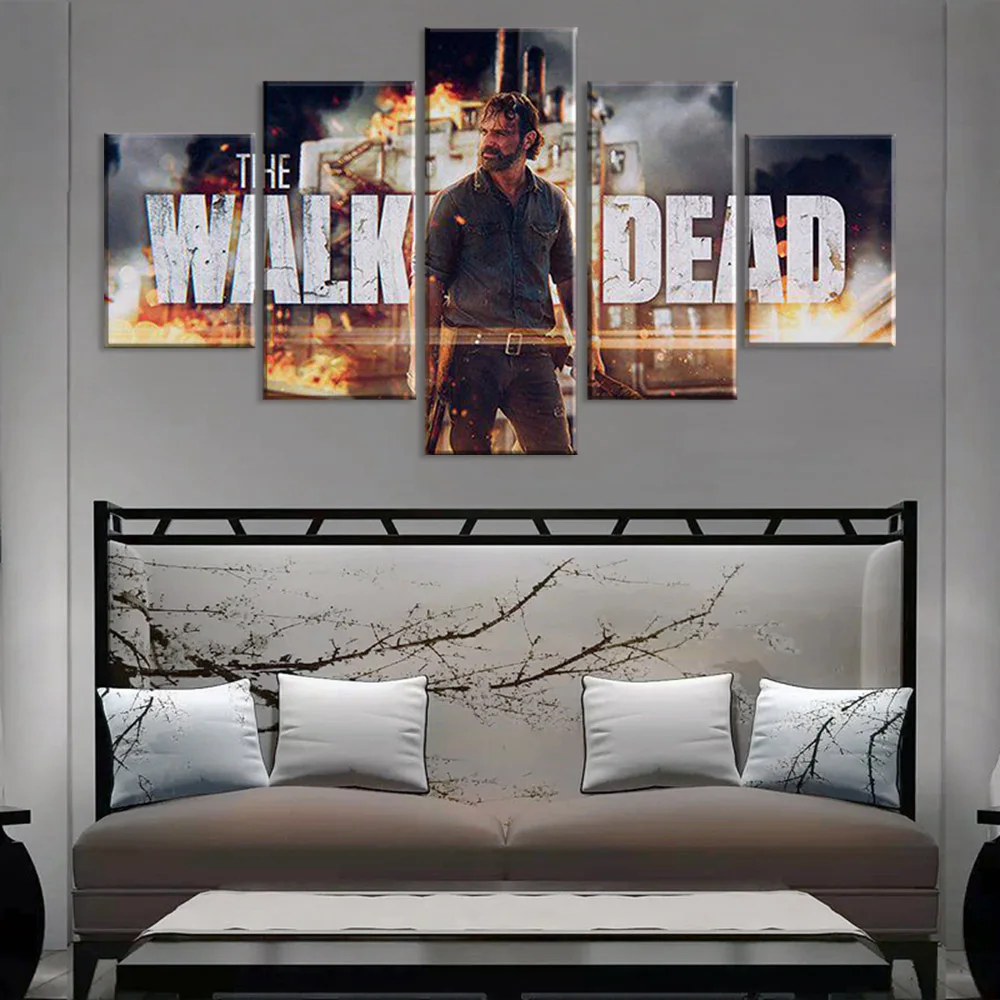Ходячие мертвецы Рик Гримс 5 шт. модные настенные картины для гостиной - купить по