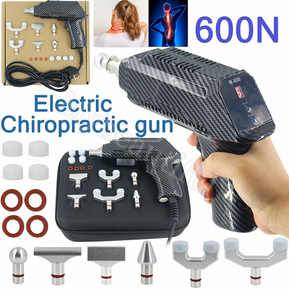 

New Adjustable Chiropractic Adjusting Tool Electric Correction Gun 6 Heads Intensity Therapy Spine Cervical Massage Instrument