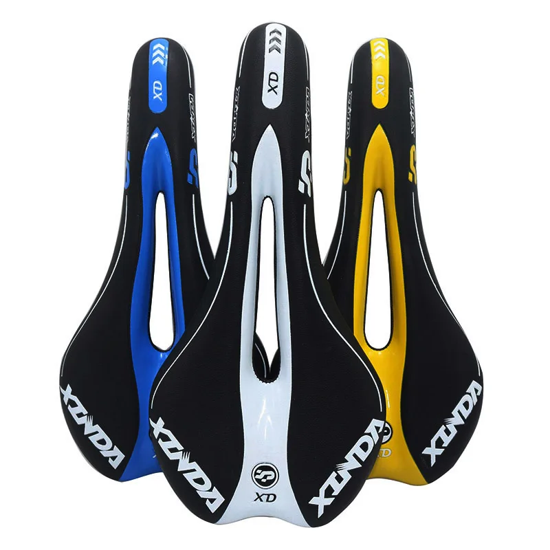 

1pcs New Bicycle Saddle Ergonomic MTB Road Bike Perforated Seat Foam Cushioned PU Leather Texture Steel Rail Cycle Accessories