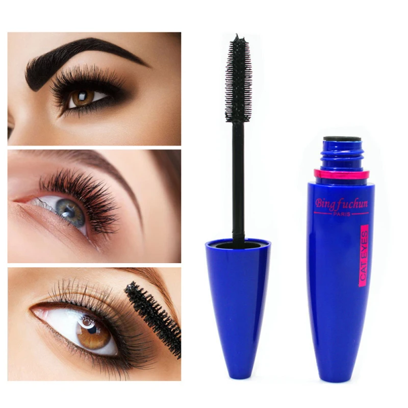 

Black Thick Mascara Lengthens Eyelashes Waterproof Mascara 4D Silk Fiber Lash Mascara Curling Lashes Cosmetics Natural Makeup