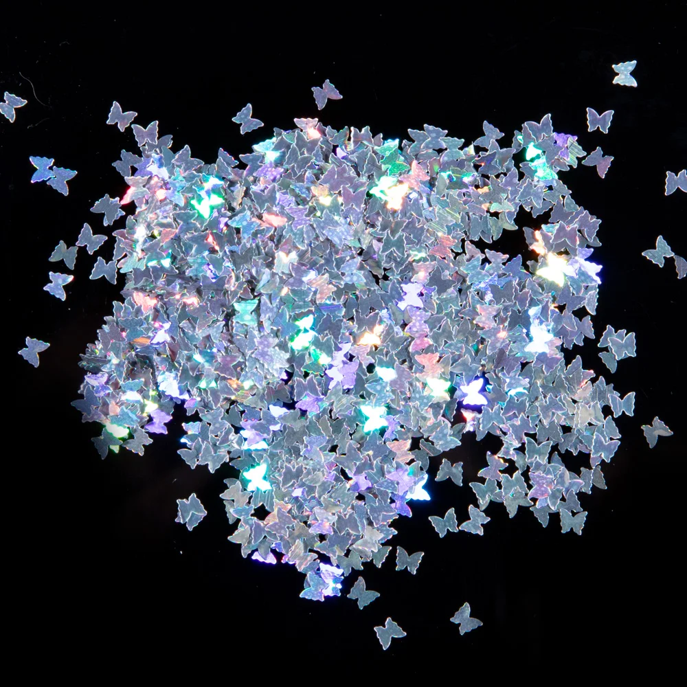 1 коробка голографические хлопья бабочки 3D Блестки для ногтевого дизайна блестки