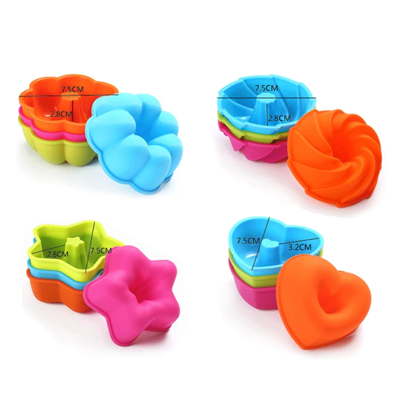 24 /36 шт./компл. силиконовая форма для выпечки в форме цветка сделай сам круглая
