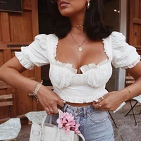 2020 boho vintage tie up basic camis women summer white square neck tank tops cool girls festival crop top 2020