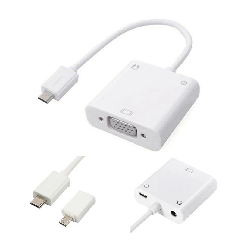 Конвертер Micro USB в VGA адаптер HD мобильный телефон подключение к ТВ