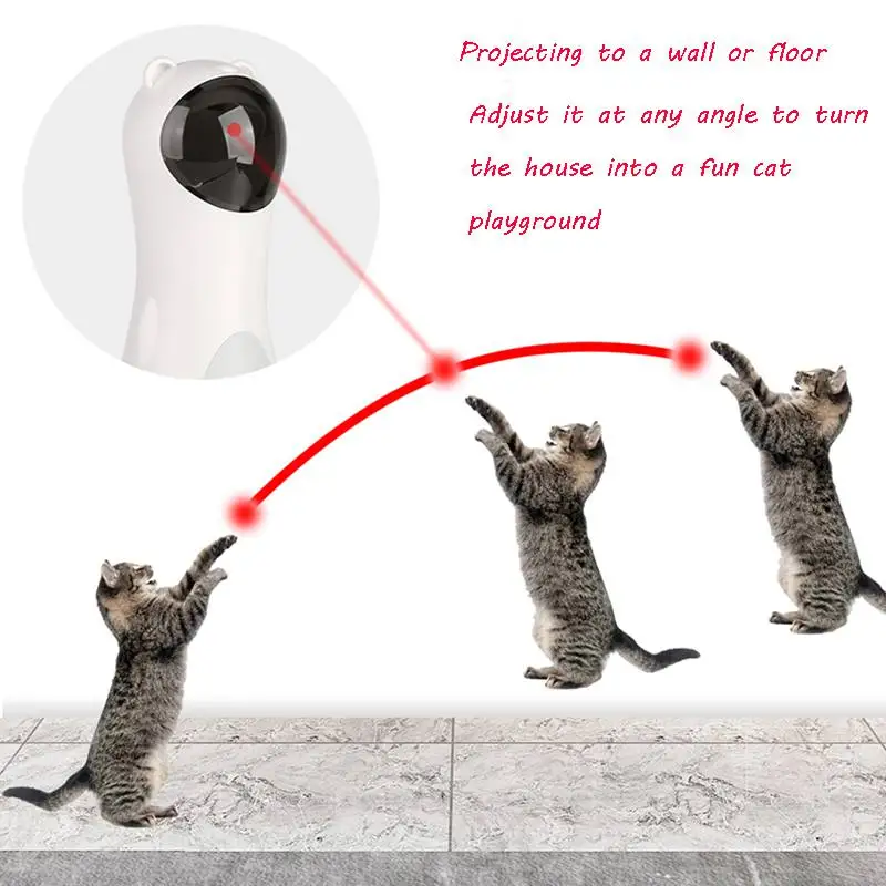 

New LED Laser Funny Toy Smart Automatic Cat Exercise Training Entertaining Toy USB Charge Multi-Angle Adjustable Pet Cat