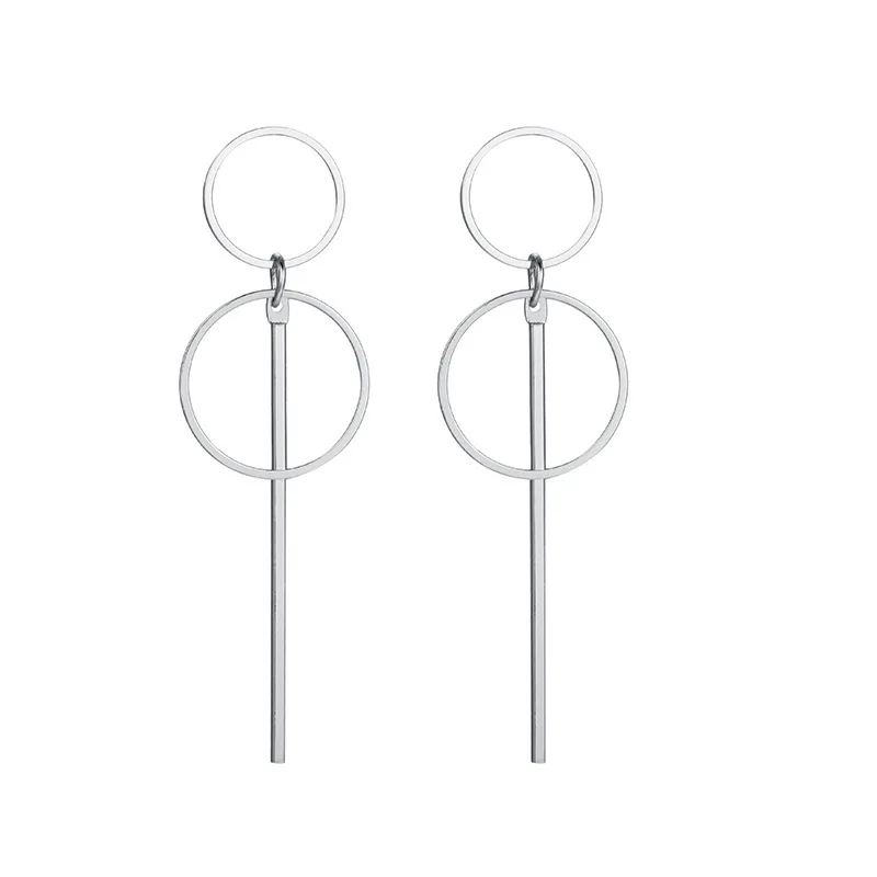 

2020 Women Punk Gold Abstract Circle Round Earrings Unique Design Party Banquet Dangle Earrings Wedding Engagement Jewelry Gift