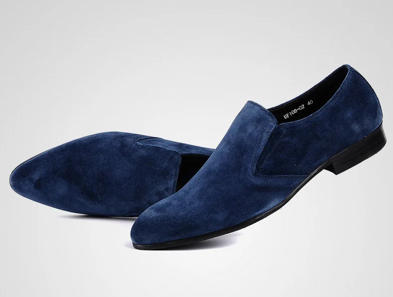 

QYFCIOUFU Brand 100% Genuine Leather Slip On Men's Suede Shoes Business Shoes High Quality Black Italian Fashion Dress Shoes