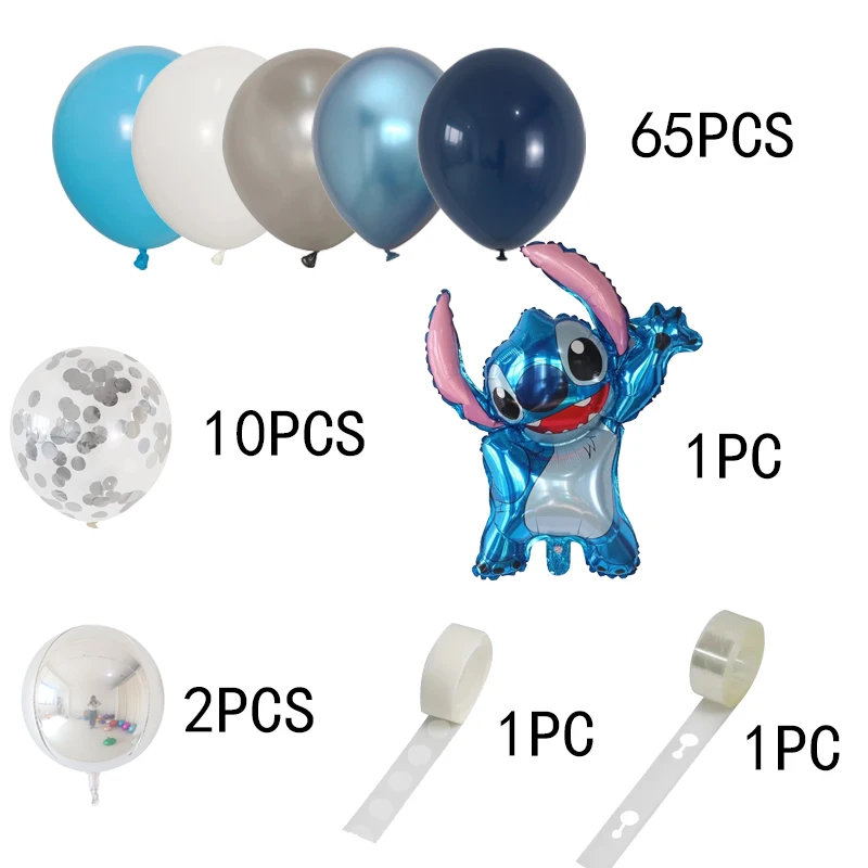Kit de arco de puntada de Lilo, guirnalda, globo de helio de aluminio, decoraciones para fiesta tem&aacute;tica de cumplea&ntilde;os y Baby Shower, juguetes inflables, 1 Juego-1