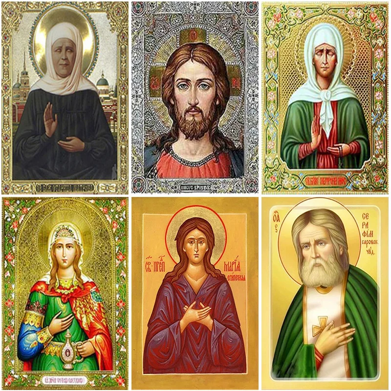 

5D DIY Diamond Painting Religious Icon Full Square Round Drill Mosaic Religion Diamond Embroidery Cross Stitch Kits Home Decor