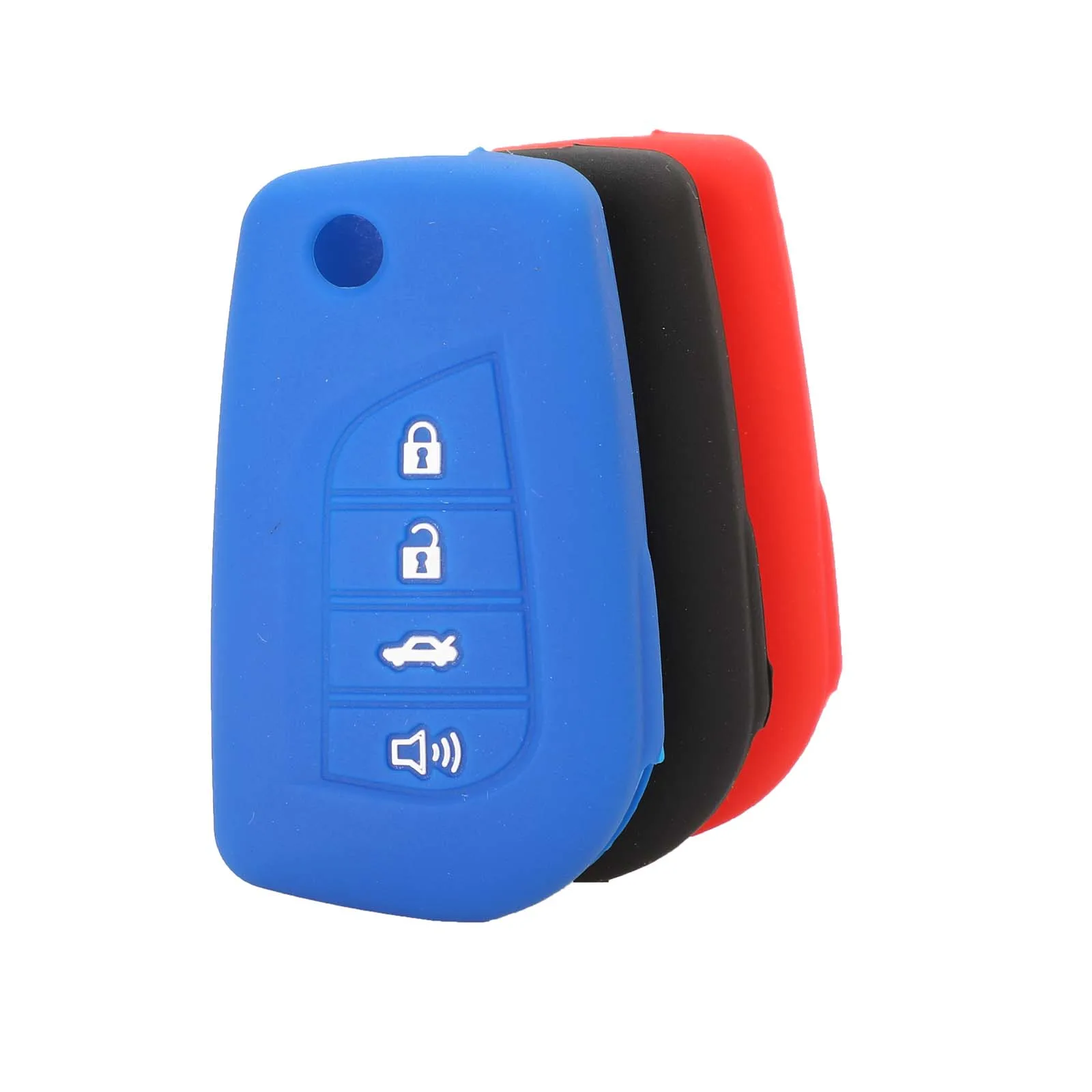 

jingyuqin 10PCS Remote Coloful Silicone Car Key Cover Case For Toyota Clicker C-HR 2019 Camry 2018 Prius 2008-2015 Protection